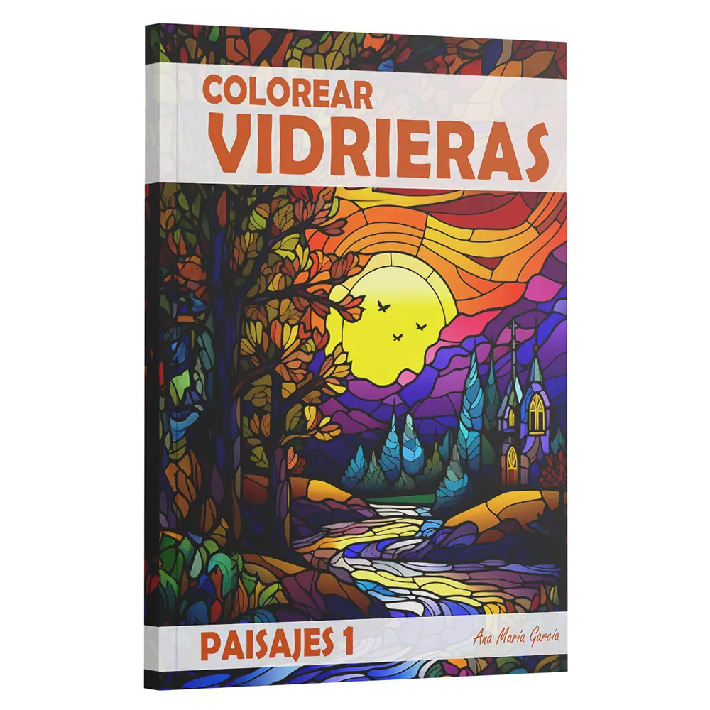 [B0CV4LDM6S] Colorear Vidrieras de Paisajes vol. 1